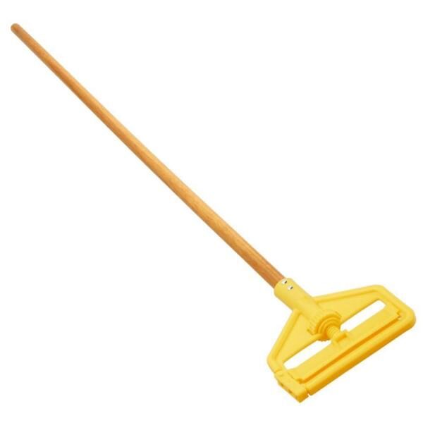 Wooden Wet Mop Handle Light Duty, Yellow