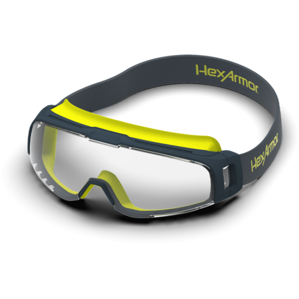 Hex Armor VS350 Goggle, Anti-Fog, Scratch Resistant, Clear Lens