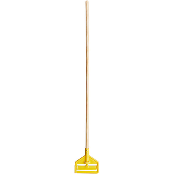 Wood Wet Mop Handle, Yellow