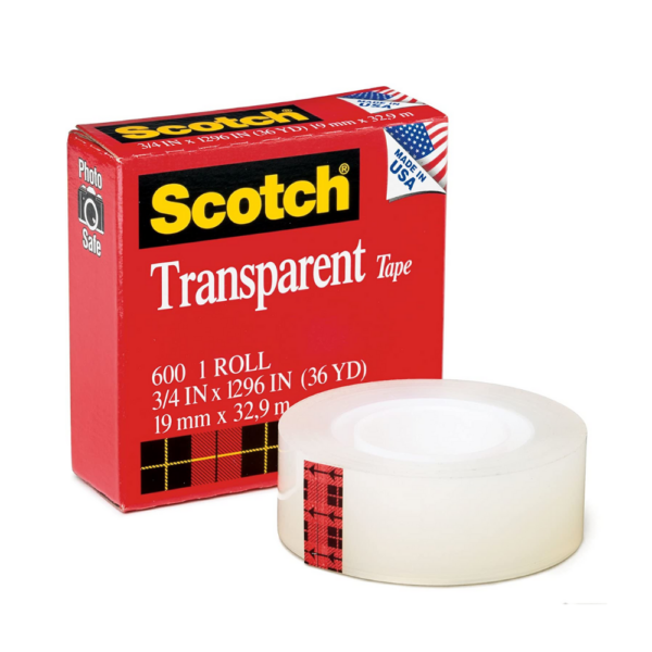 3M Scotch Transparent Tape 3/4" x 1296"