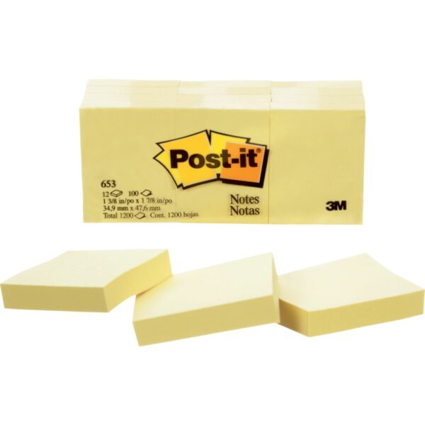 3M Post It Notes Yellow 1 3/8 inch x 1 7/8 inch