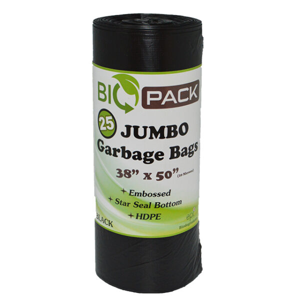 Biopack Jumbo Black Garbage Bags 25/Roll