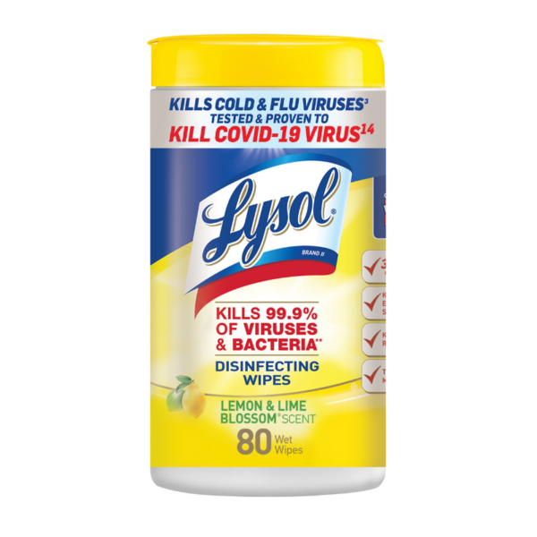 Lysol Disinfecting Wipes Lemon Lime 80 Count