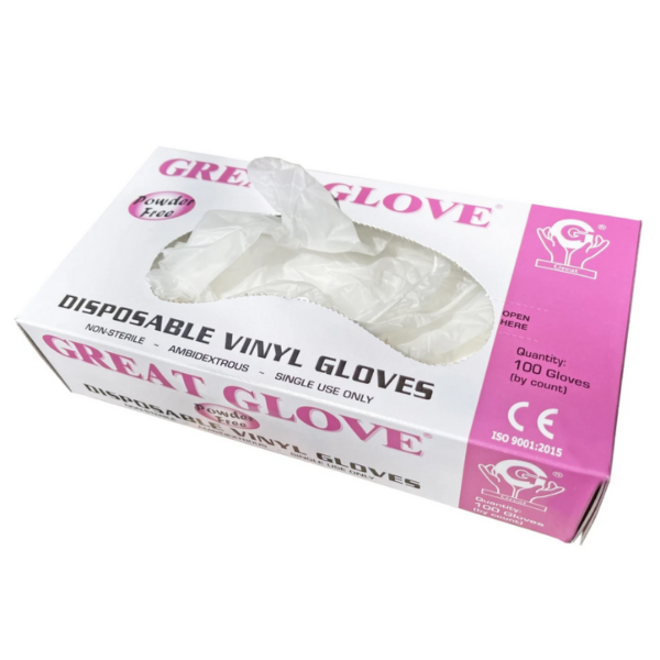 Great Glove Disposable Powder Free Vinyl Gloves