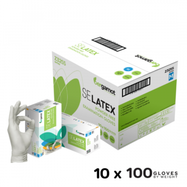 Bergamot Latex Powder Free Examination Gloves 100 PCS
