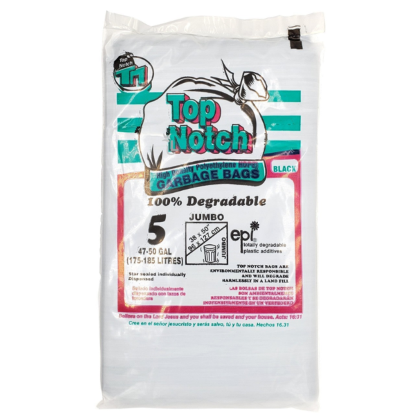 Top Notch Garbage Bags Black 38x50 (5 Jumbo)