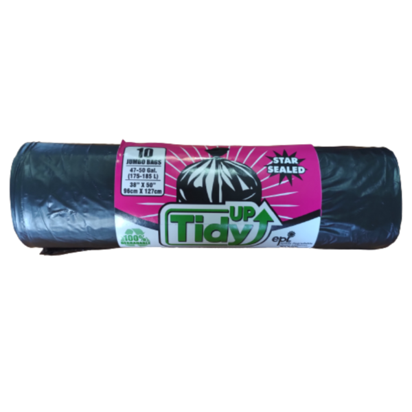 Tidy Up Jumbo Black Garbage Bags 10/Roll