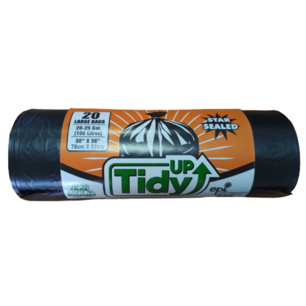 Tidy Up Large Black Garbage Bags 20/Roll